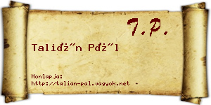 Talián Pál névjegykártya